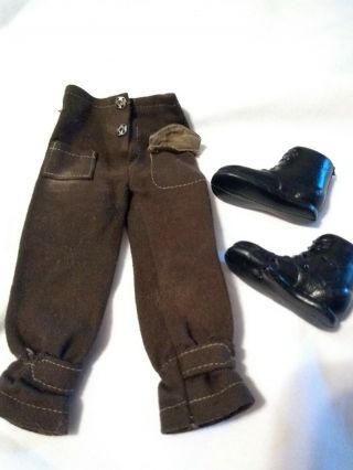 Vintage Gi Joe Doll 1960s Army Fatigues Green Pants And Black Boots - Tagged