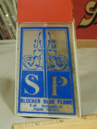 Blocker Blue Flame Huntington,  IN Salt & Pepper Shaker Vtg Culinary Promo 3