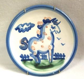Vintage M A Hadley Pony Horse Small Dessert Plate Handmade Painted Ready To Hang