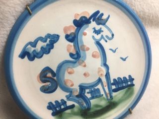 Vintage M A Hadley Pony Horse Small Dessert Plate Handmade Painted Ready To Hang 4