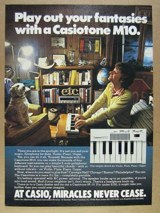 1981 Casio Casiotone M10 Keyboard Vintage Print Ad