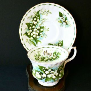Royal Albert Lily Of The Valley Cup Saucer May Flower Of The Month Vintage