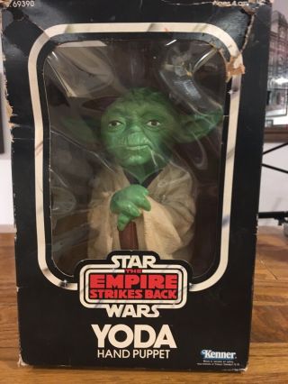 Vintage Star Wars The Empire Strikes Back Yoda Plastic Hand Puppet 1980 Kenner
