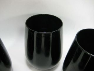 Set of 5 Vintage Libbey Metropolitan Black Amethyst Glass Tumblers Cups Goblets 6