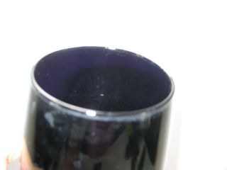 Set of 5 Vintage Libbey Metropolitan Black Amethyst Glass Tumblers Cups Goblets 7