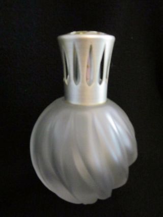 Vintage Lampe Berger Oil Lamp,  Made In France,  6 ",  Frosted Swirl