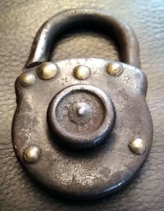 Antique Steel Combination Lock Vintage Padlocks Rare No Combo Rustic Turn Dial