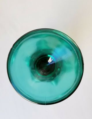 Vintage Fenton Teal Green Grape Panel Trumpet Vase 4