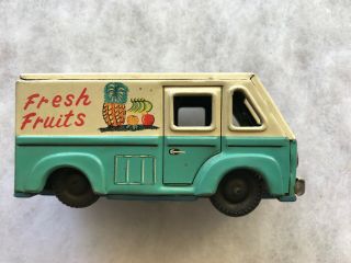 Fresh Fruits Vintage Tin Toy Truck,  Made In Japan