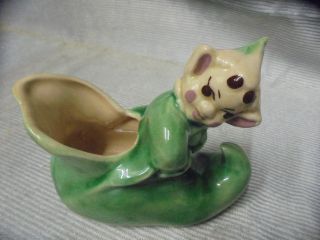 Walker Pottery,  Made In California,  Elf Or Pixie In Elf Shoe,  8 " Tall Vintage