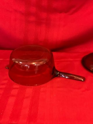 Vintage Corning,  Pyrex Vision Amber Glass 2.  5 L Glass Pot Sauce Pan With LID AI 5