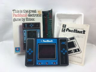 Vintage 1981 Entex Pacman 2 Electronic Handheld Video Game W/box Instructions