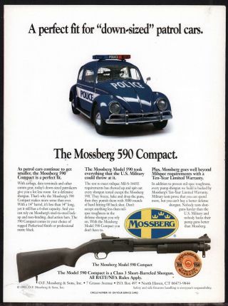 1996 Mossberg 590 Compact Shotgun Volkswagen Police Cruiser Patrol Car Ad