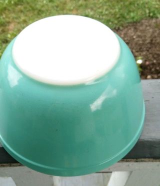 Vintage Pyrex Mixing Bowl Turquoise 402 Robin ' s Egg Blue Retro Milk Glass 4