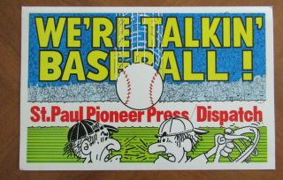 Vintage St Paul Dispatch Pioneer Press Newspaper Baseball Poster Minnesota Twins