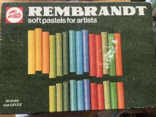 Vintage Talens Rembrandt Soft Pastels 30pc Set For Artists.