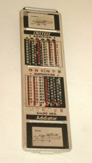 Vintage Faber Castell 67/54 R Darmstadt Addiator Pocket Slide Rule Calculator