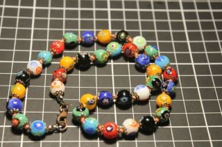 Vintage Murano Glass Harlequin Colour Choker Necklace