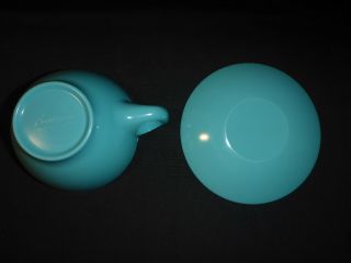 Vintage Boontonware BLUE Turquoise Melamine Tea Cup & Saucer Set Coffee mug 4