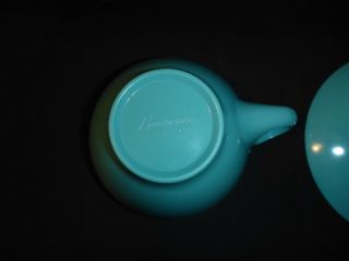 Vintage Boontonware BLUE Turquoise Melamine Tea Cup & Saucer Set Coffee mug 5