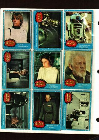 1977 Star Wars Vintage Hope Blue Series 1 Set 1 - 66 Cards Poor To Fair Cond.