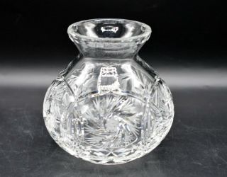 Vintage Cut Crystal Vase - Whirling Star Pattern