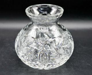 Vintage Cut Crystal Vase - Whirling Star Pattern 3