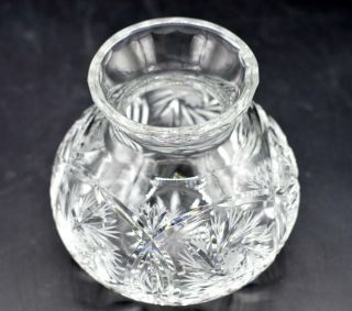 Vintage Cut Crystal Vase - Whirling Star Pattern 4