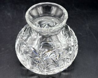 Vintage Cut Crystal Vase - Whirling Star Pattern 5