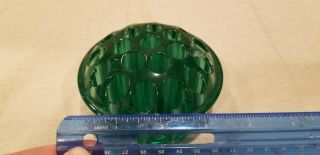 Vintage Dark Green Glass 21 Hole Flower Frog Dome Shape 5