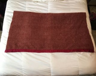 Vintage Kenwood Wool Products Blanket Slumber Throw Burgundy Red 54 