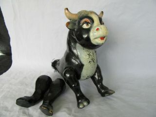Vintage 1938 Ideal Ferdinand The Bull Composition Toy Figure (legs Need Strung)
