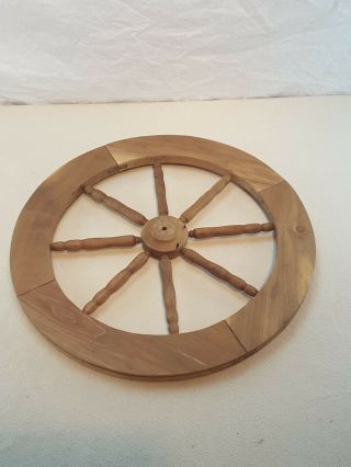 Vintage Spinning Wheel Spindle Wood Spoked Wheel Part 21 Inch