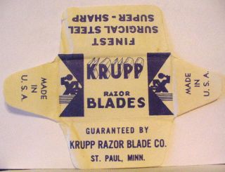 Vintage Rare Krupp De Safety Razor Blade