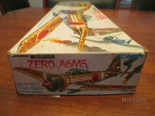Vintage COMET JAPANESE ZERO A6M5 MODEL AIRPLANE KIT 1622 Balsa Complete NR 2
