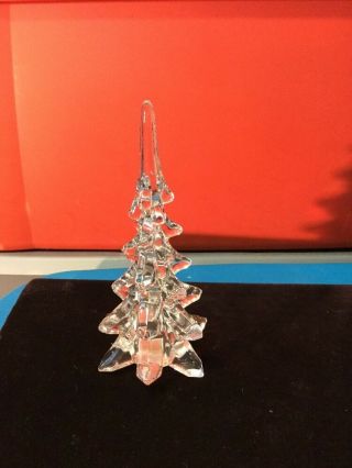Vintage Lefton Clear Crystal Glass Christmas Tree 8 1/2” Tall Xmas Decoration