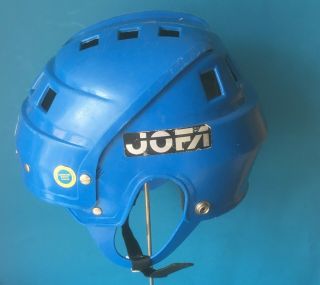 Blue JOFA ishockey helmet 24651.  Vintage 70’s.  Senior size 3