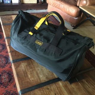 Vtg Lucas Black Expandable Travel Bag Large