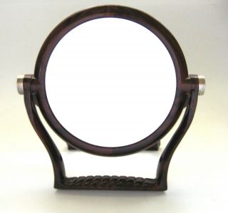 Vintage Small Standing Fuller Brown Plastic 2 - Sided Mirror 5 " Folding Vanity Usa