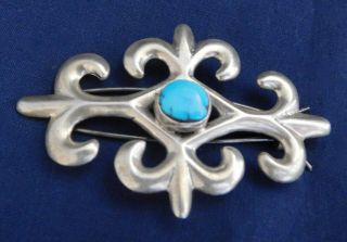 Silver Ray Sterling Turquoise Handmade Vintage Hair Clip