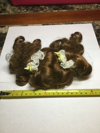 Vintage Small Brown Hair Doll Wig With Braids