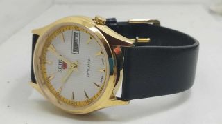 seiko5 automatic men ' s gold plated WHITE dial vintage japan made watch ORDER A 5
