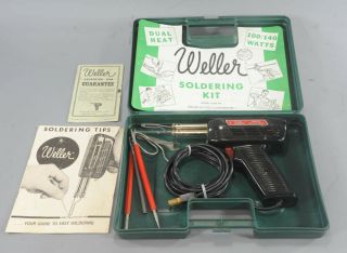 Vintage Weller 8200 Pk Dual Heat 100/140 Watt Soldering Gun Kit Very Good Cond.