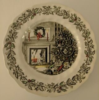 Vintage Johnson Brothers 10 5/8 " Merry Christmas Dinner Plate Made In England