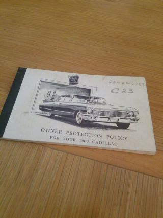 Vintage 1960 Cadillac Owner Protection Booklet