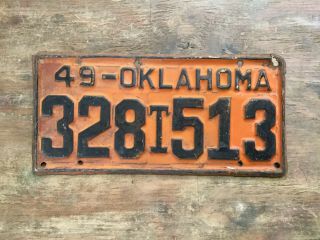 Vintage 1949 Oklahoma Truck License Plate