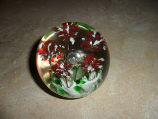 Vintage Antique Glass Paperweight With Flowers From 80 Year Old Next Door Neighb