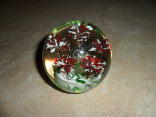 Vintage antique glass paperweight with flowers from 80 year old next door neighb 2