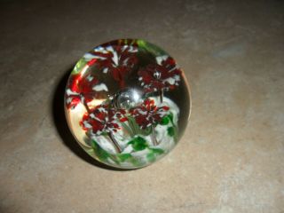 Vintage antique glass paperweight with flowers from 80 year old next door neighb 4