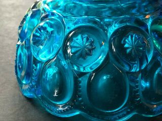 Vintage LE Smith Moon and Stars Blue Glass Oil Lamp Shade 2
